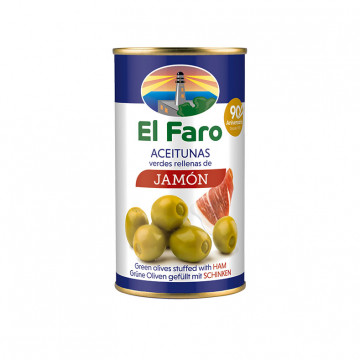 Aceitunas Rellenas de Jamón El Faro 350 Gr