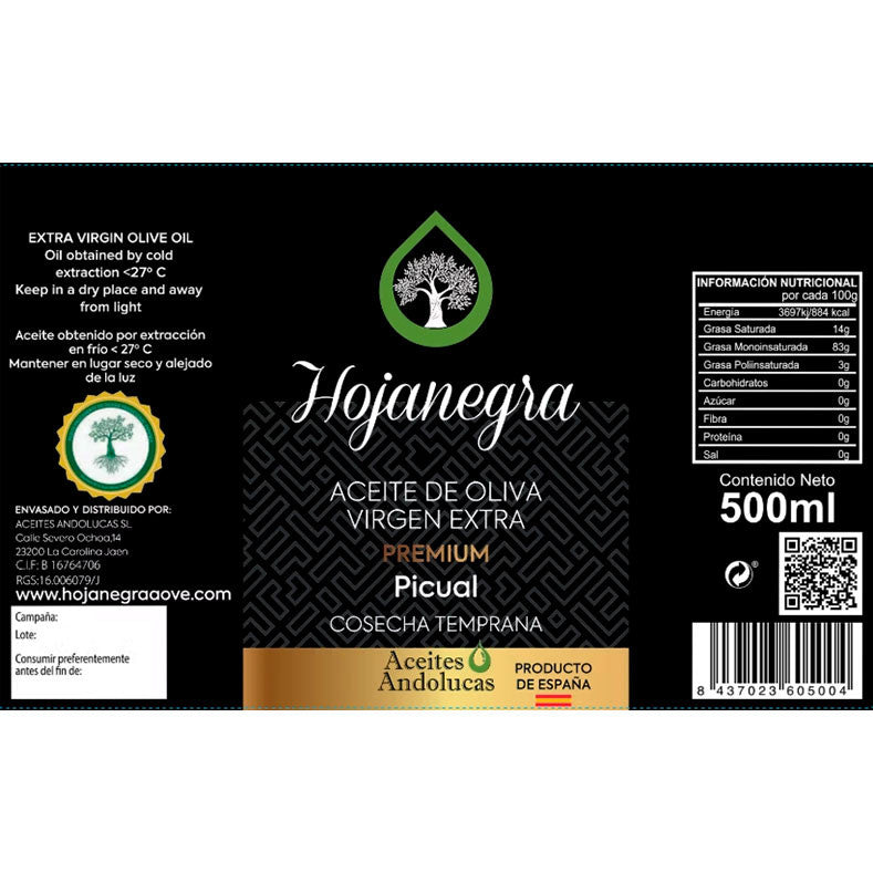 Aceite de Oliva Picual Hojanegra Premium